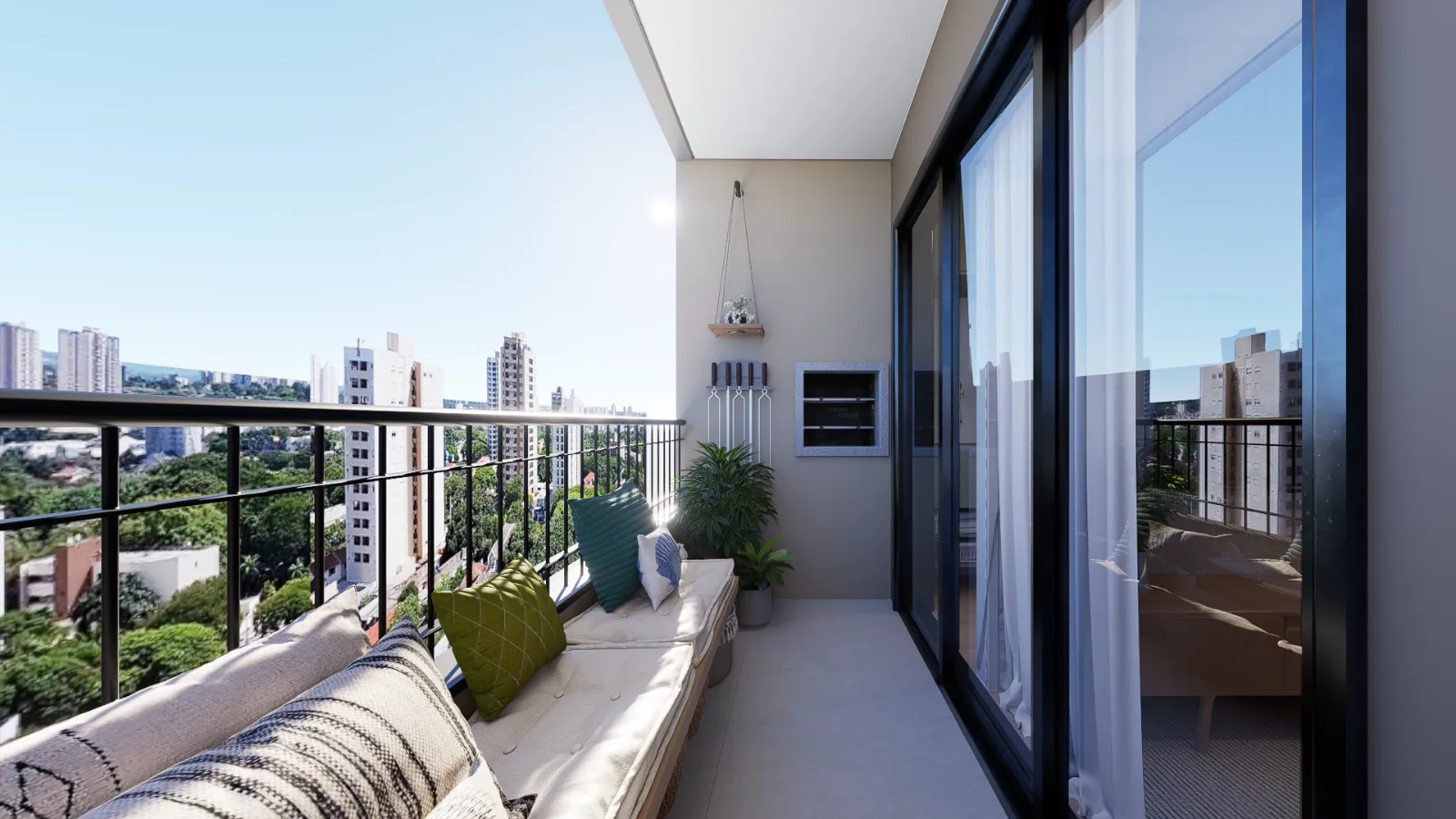 Sacada com vista da cidade